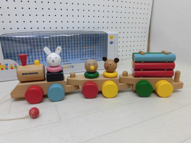 !* Miki House pull toy wooden . car wooden toy * toy safety standard eligibility ST Mark *! control number 925-58