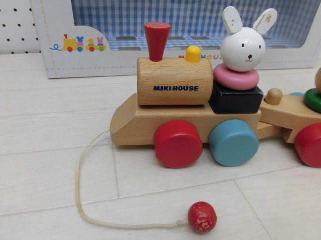 !* Miki House pull toy wooden . car wooden toy * toy safety standard eligibility ST Mark *! control number 925-58