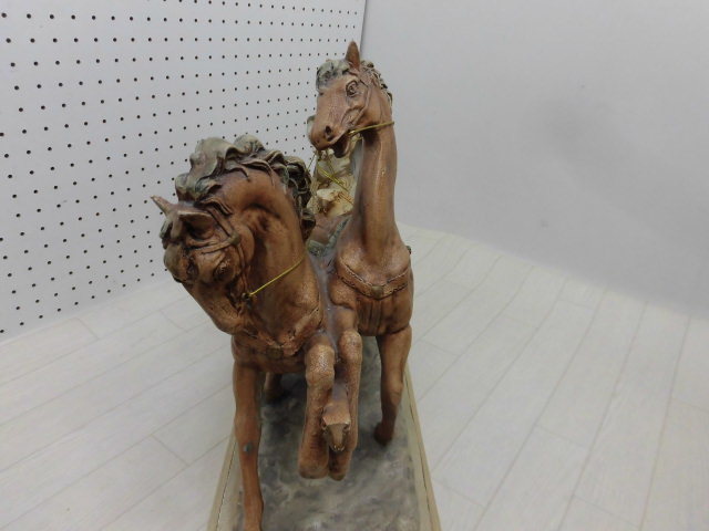美品に近いクラス☆ローマ神話 アキレス 2匹の馬のチャリオット 彫刻 置物 オブジェ 事務所 玄関☆　管理番号929-77_画像7