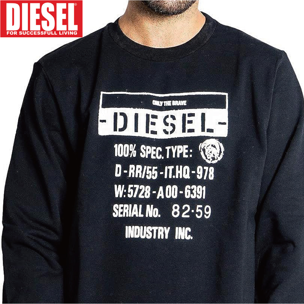 L/新品 DIESEL ディーゼル プルオーバー トレーナー スウェット SGIRKS3-9XX メンズ レディース ブランド 黒