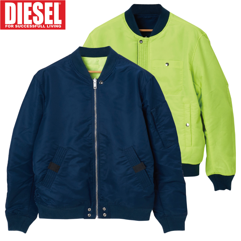 DIESEL ディーゼル メタルロゴ ナイロンジャケット ネイビー M〜L-