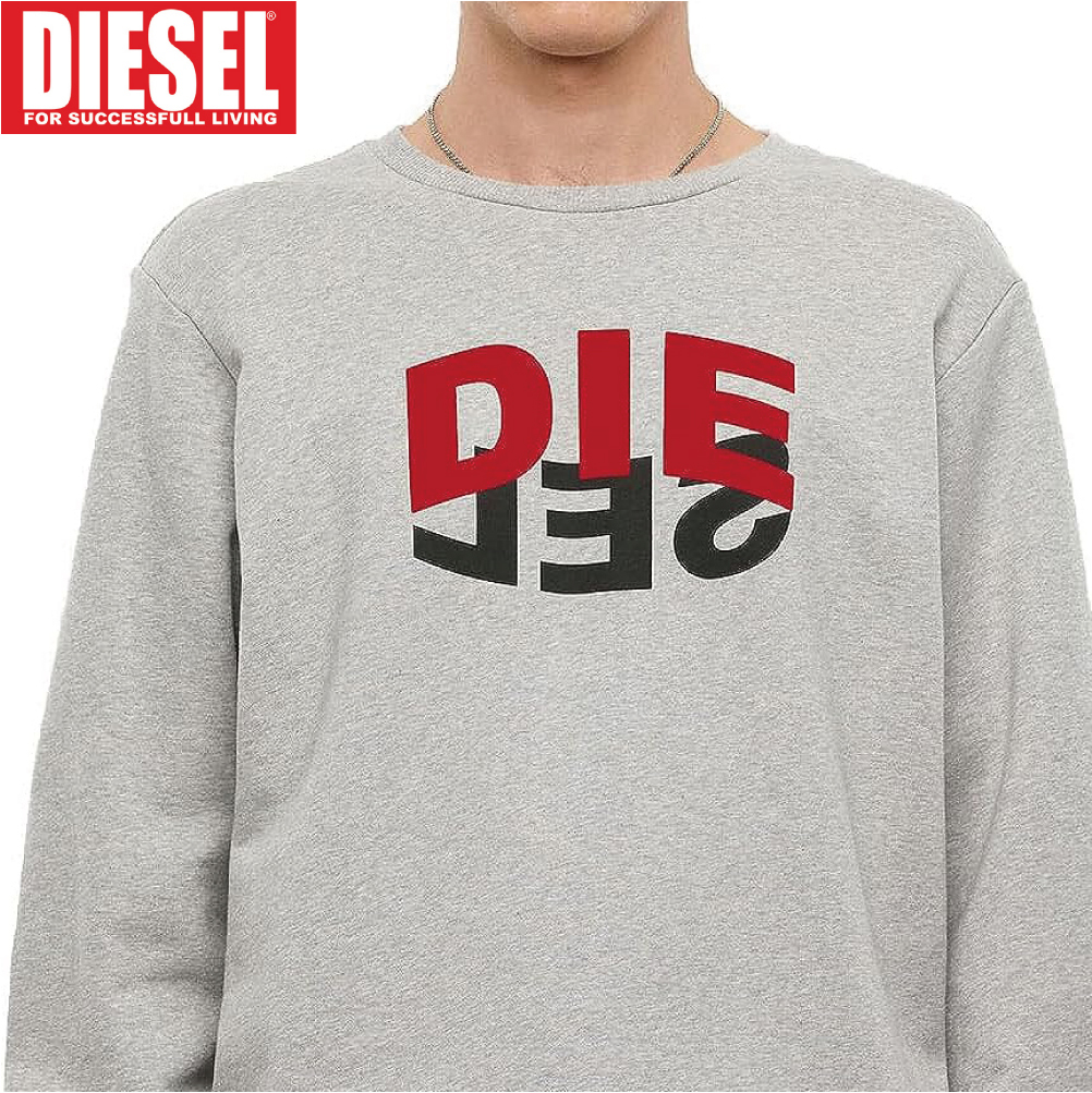 M/新品 DIESEL ディーゼル プルオーバー トレーナー スウェット GIRKN80-9CB メンズ レディース ブランド 灰