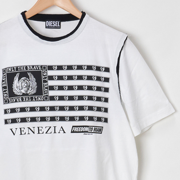 L/新品 DIESEL ディーゼル ロゴ Tシャツ T-ROLLAND メンズ レディース ブランド カットソー ホワイト_画像3