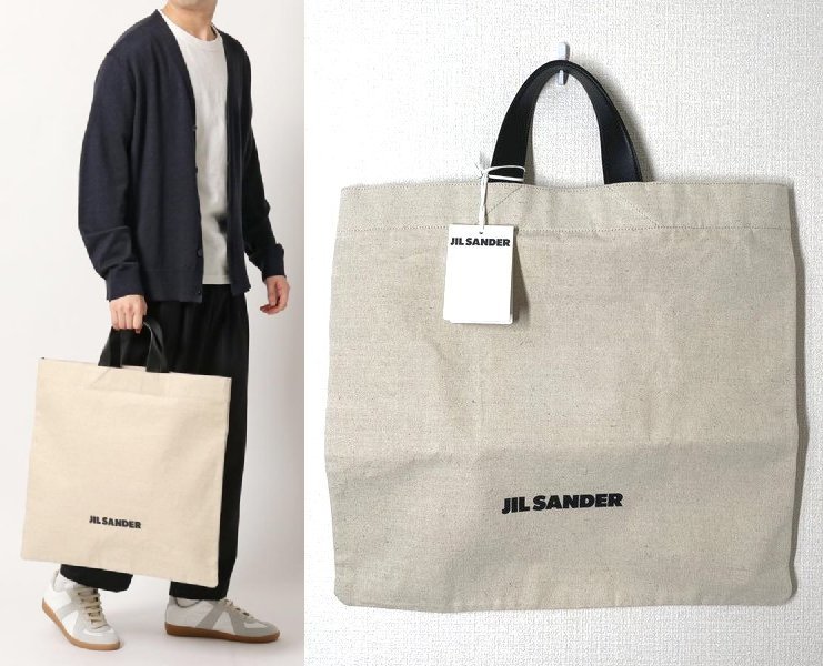 高評価の贈り物 23SS】JIL 【新品 SANDER レザー キャンバス トート