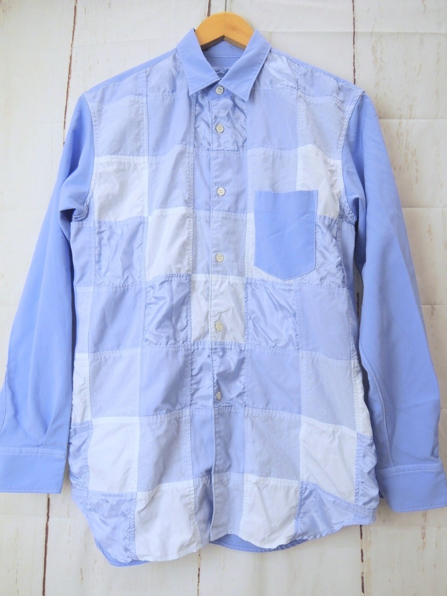 税込】 COMME des Japan in Made 100%POLYESTER S26008 ブルー XS 長袖