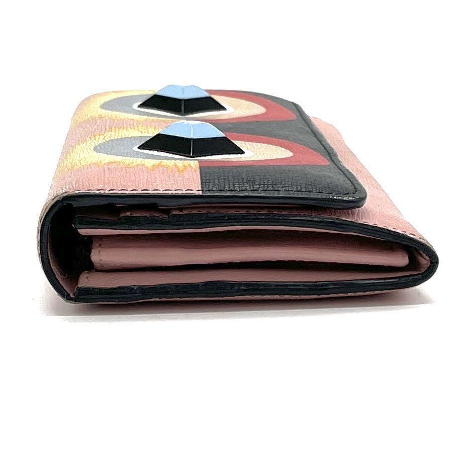 【正規品】FENDI フェンディ バグズアイ モンスター レザー 長財布