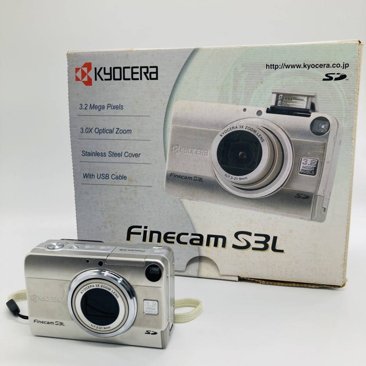 KYOCERA 京セラ Finecam S3L ファインカム シルバー デジカメ