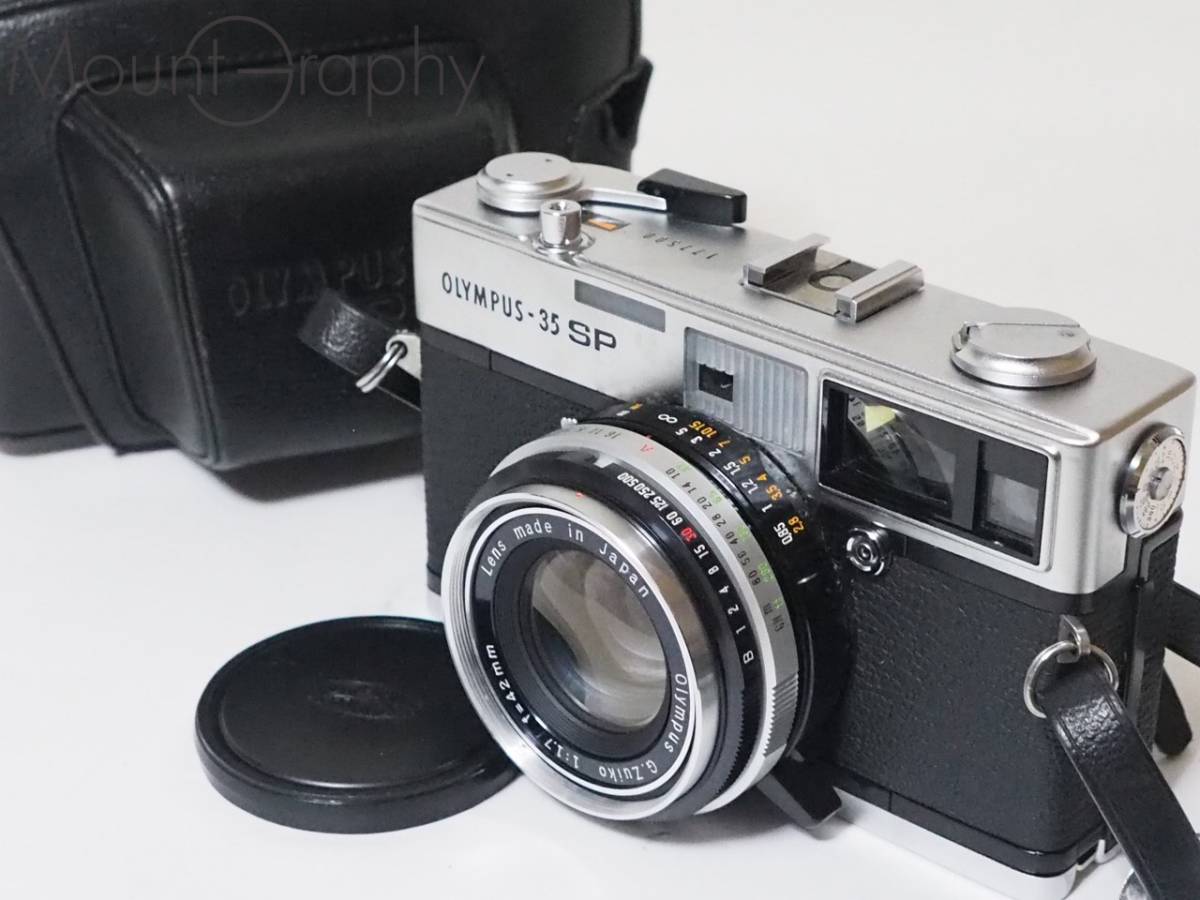 ★実用美品★ OLYMPUS オリンパス OLYMPUS-35 SP レンズキャップ、革ケース付 #i3619_画像1