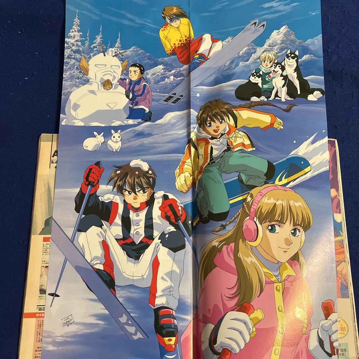  Animedia *1996 year 1 month number * Gundam W* Bakuretsu Hunter * Fushigi Yuugi * seal attaching 