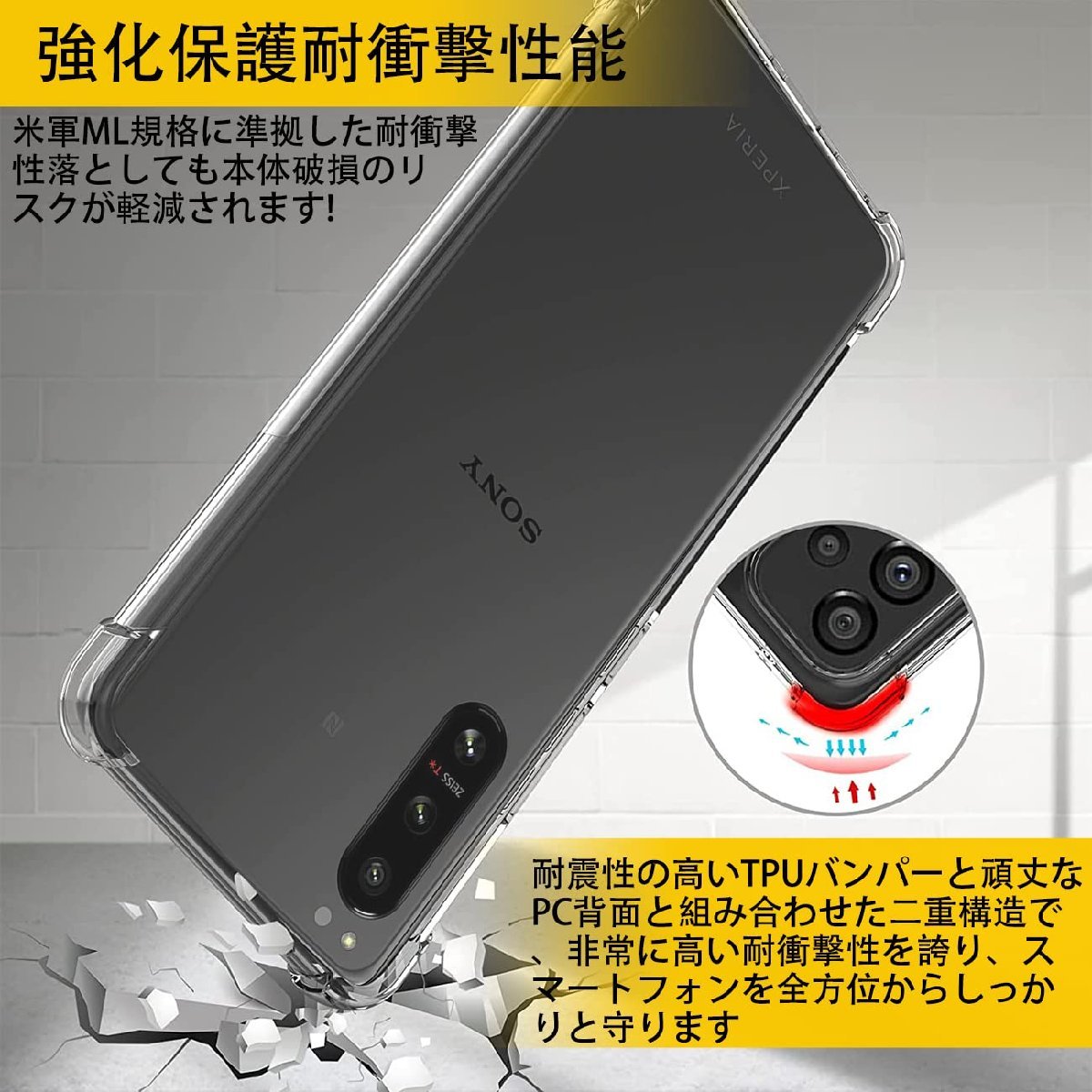 送料無料★Xperia 1 IV SO-51C SOG06 スマホケース シリコン カメラ保護 TPU カバー 軟性 (クリア)_画像7