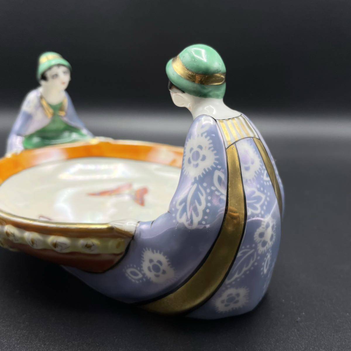 ◇図録掲載シリーズ◇ オールドノリタケ Noritake デコレディ シスターズボウル ラスター彩 アールデコ アンティーク_画像4