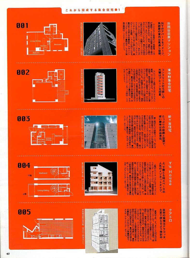 雑誌BRUTUS/ブルータス No.422(1998.12/1)★スタイルのある集合住宅情報3～一生、「家をつくらない」ということ!?/隈研吾/間取り図付き★_画像9