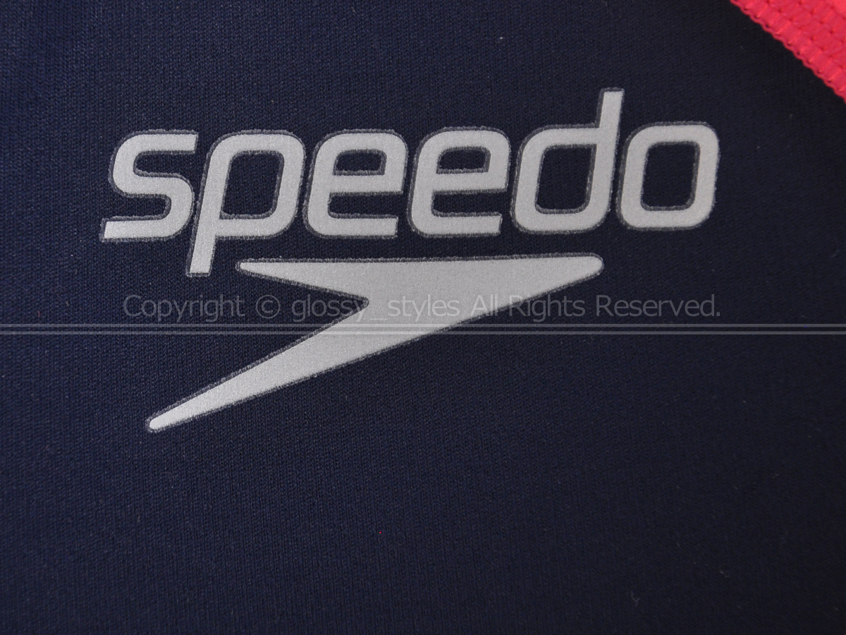 K1804-05■美品 nispoスポーツクラブ speedo スピード FASTSKIN XT ACTIVE HYBRID 女子レースカット競泳水着 SD42A05Qブラック×ピンク140の画像3