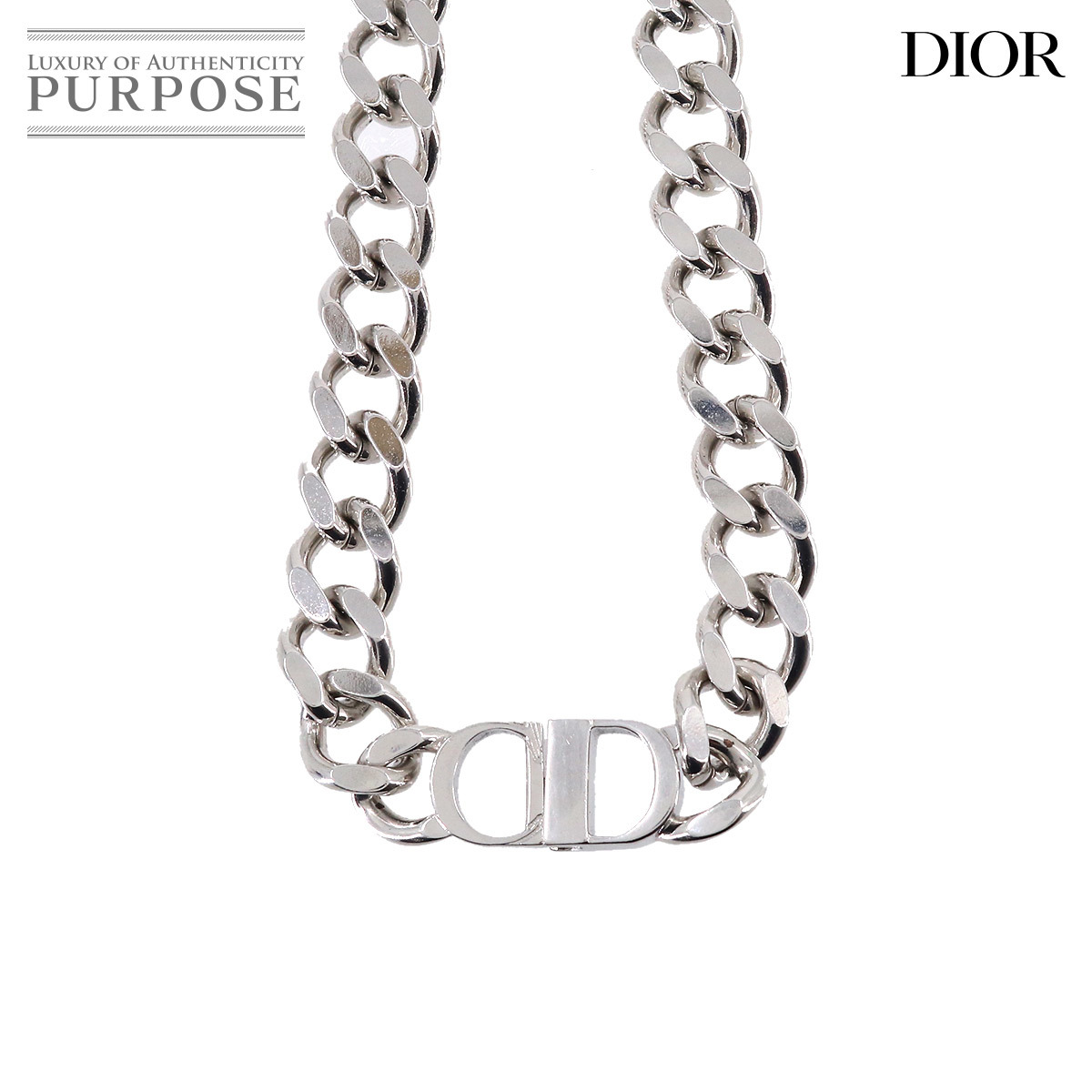 クリスチャン ディオール Christian Dior CD ロゴ チェーン ネックレス