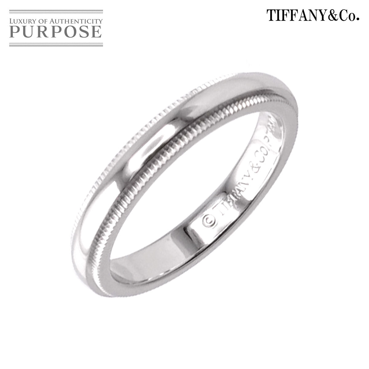 ティファニー TIFFANY&CO. ミルグレイン 8.5号 リング 幅3mm Pt プラチナ 指輪 Milgrain Ring 90199133