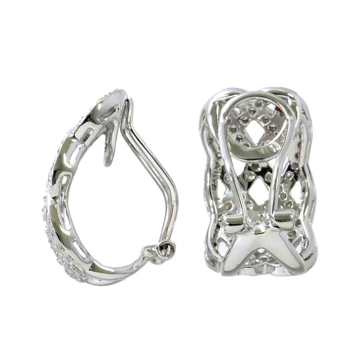  diamond K18 WG серьги белое золото 750 Diamond Earrings Clip-on 90203938