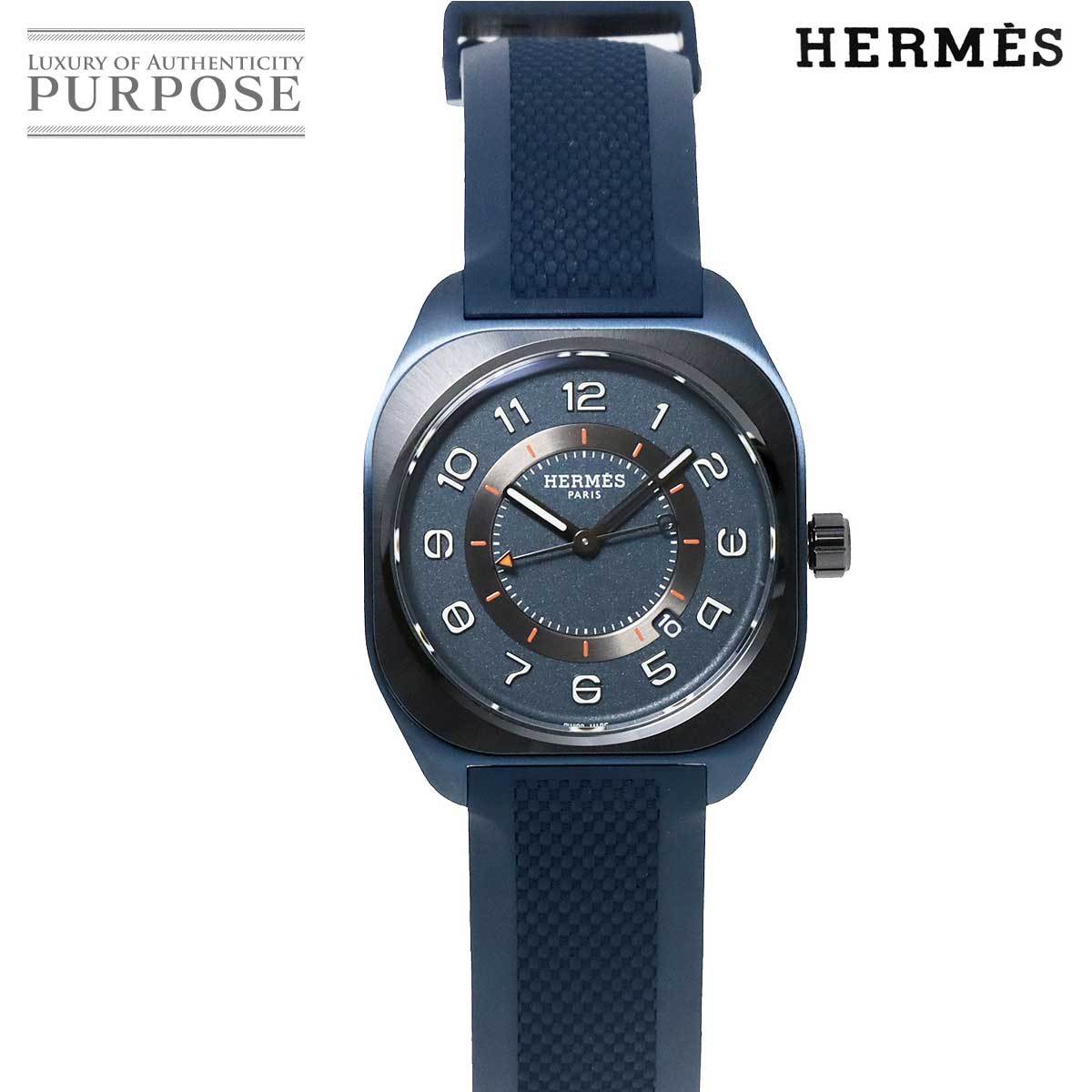 未使用 展示品 エルメス HERMES H08 SP1 744 メンズ 腕時計 ブルー 文字盤 チタン 裏スケルトン 自動巻き ウォッチ 90206159