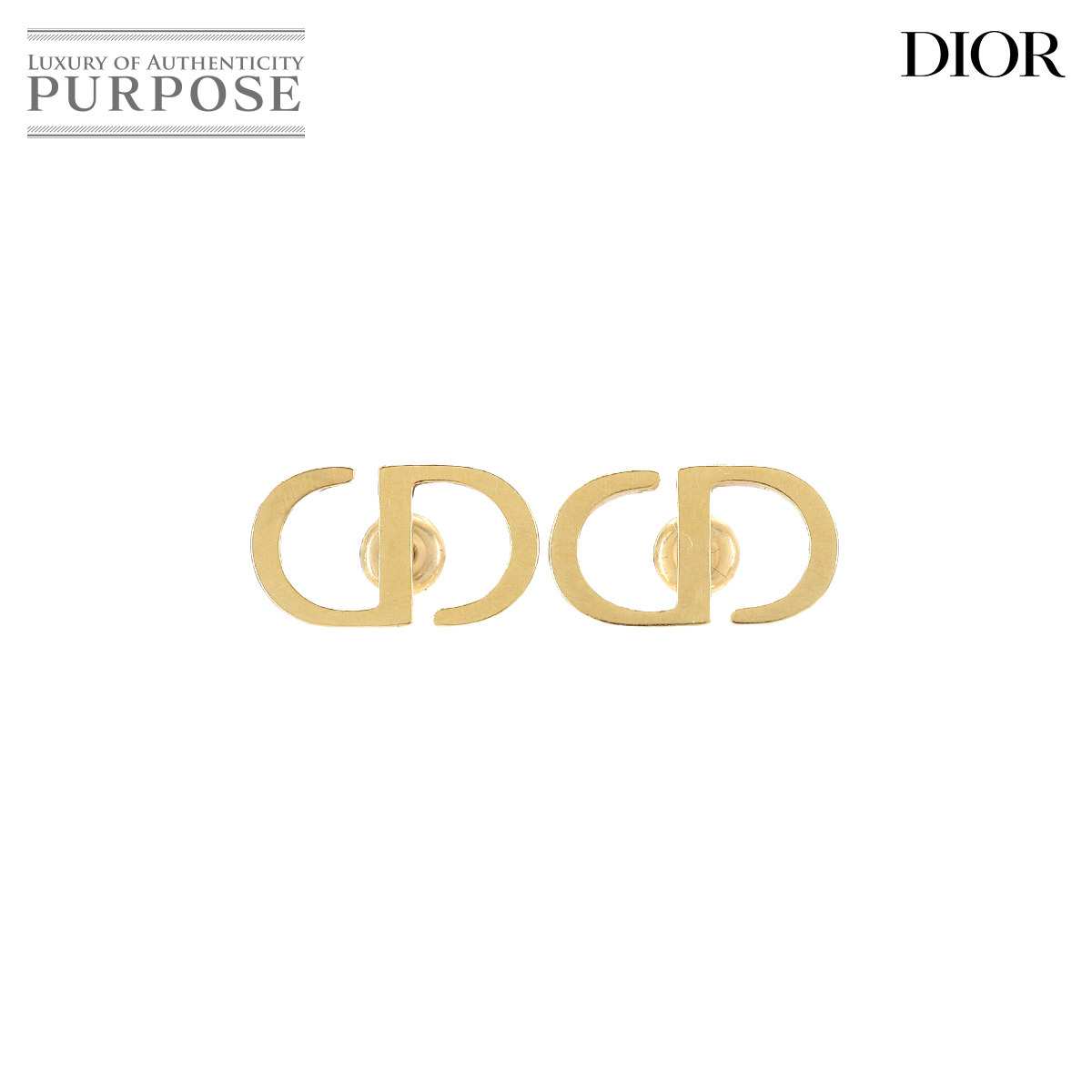 新品同様 クリスチャン ディオール Christian Dior PETIT CD スタッド ピアス ロゴ ゴールド アクセサリー Earrings 90206476