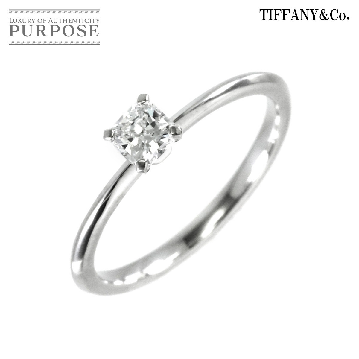 ティファニー TIFFANY&Co. トゥルー ダイヤ 0.24ct F/VS1/3EX 10.5号 リング Pt プラチナ 指輪 Diamond Ring【鑑定書付き】 90195615