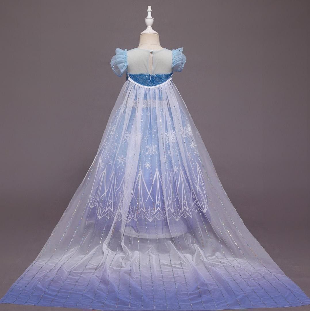 エルサ　ドレス　130 ディズニー プリンセス　アナ雪　コスプレ　女の子　プレゼント ロングドレス　キッズ　エルサ　ハロウィン