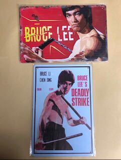 BRUCE LEE 】2枚セット① 昭和 レトロ ブリキ看板|PayPayフリマ