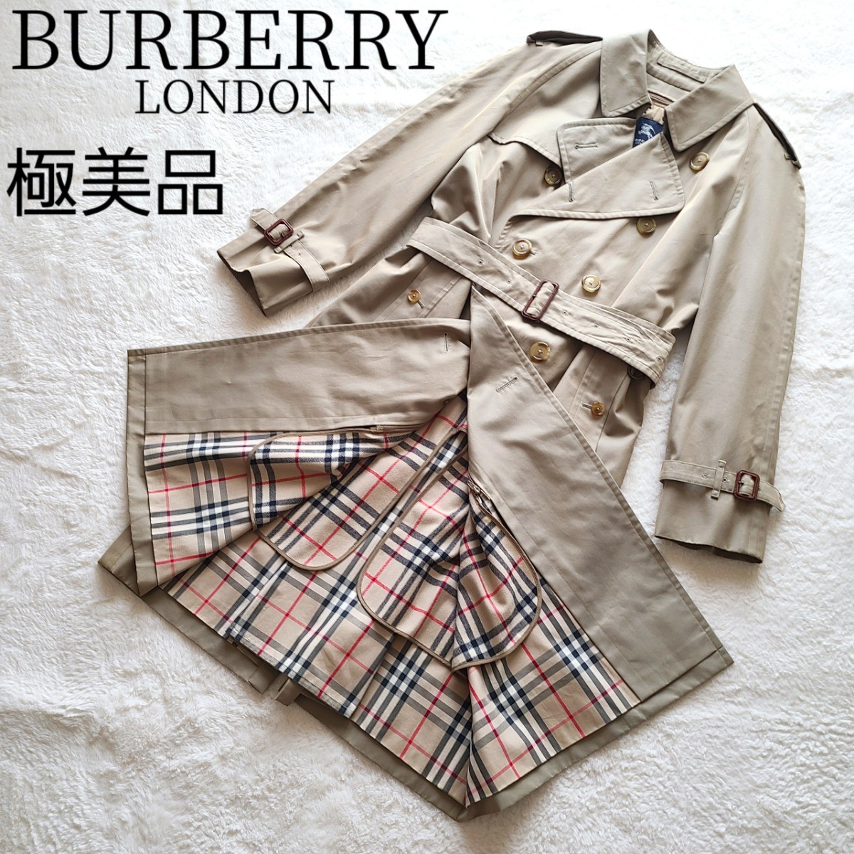 極美品 バーバリー ロンドン【ハニーベージュ M】 BURBERRY LONDON