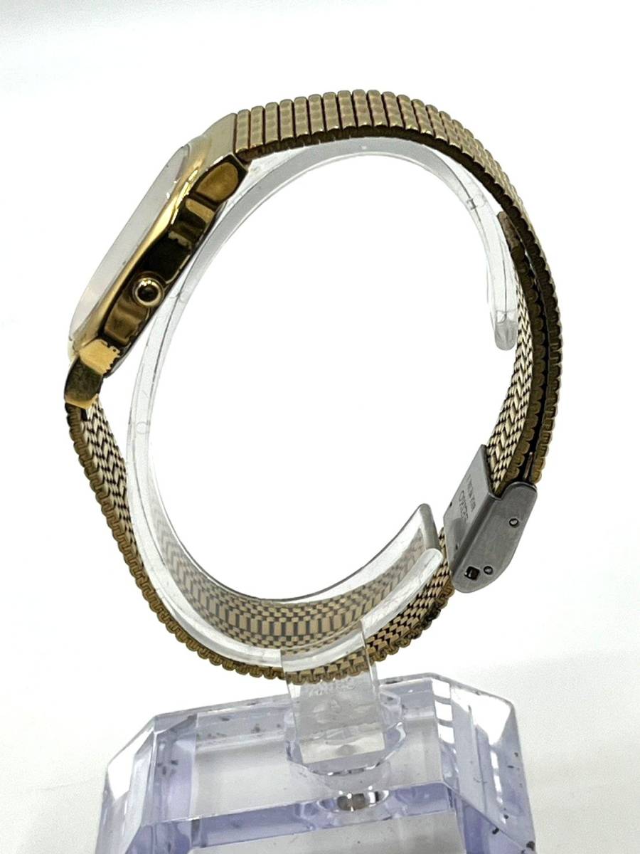 【不動】SEIKO セイコー クォーツ 腕時計 ゴールド文字盤 スクエア レディース Y701-5H50 1D4830の画像5