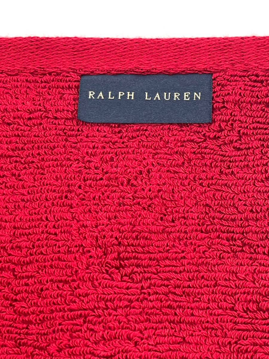 RALPH LAUREN ラルフローレン タオルハンカチ ハンドタオル レッド系 チェック柄 ロゴ刺繍 W27 H28