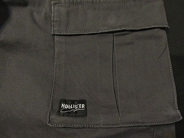 本物正規◆ホリスター◆ストレッチ チノカーゴパンツ/スキニージョガー■グレー■L■1244-180■新品■SKINNY_画像3