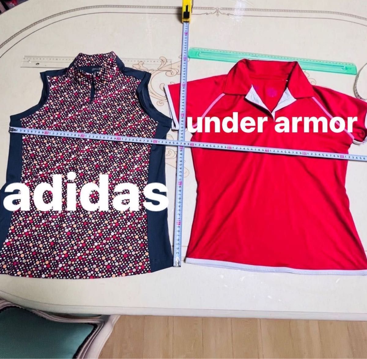 adidas アンダーアーマー  レディーストップス　タンクトップ　襟付きシャツ　冷感加工　 半袖シャツ