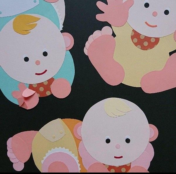 壁面飾り  クラフトパーツ  赤ちゃんトリオ  施設病 壁面装飾 保育園  クラフトパンチ