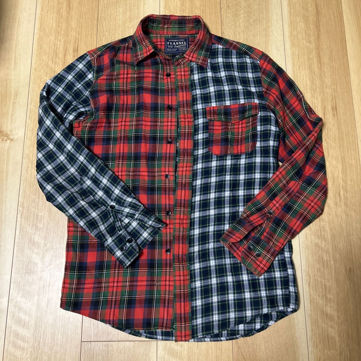 UNIQLO ユニクロ 長袖シャツ 柄シャツ ネイビー 赤 紺 メンズ UNIQLO ユニクロ 長袖シャツ 柄シャツ ネイビー 赤 紺 メンズ