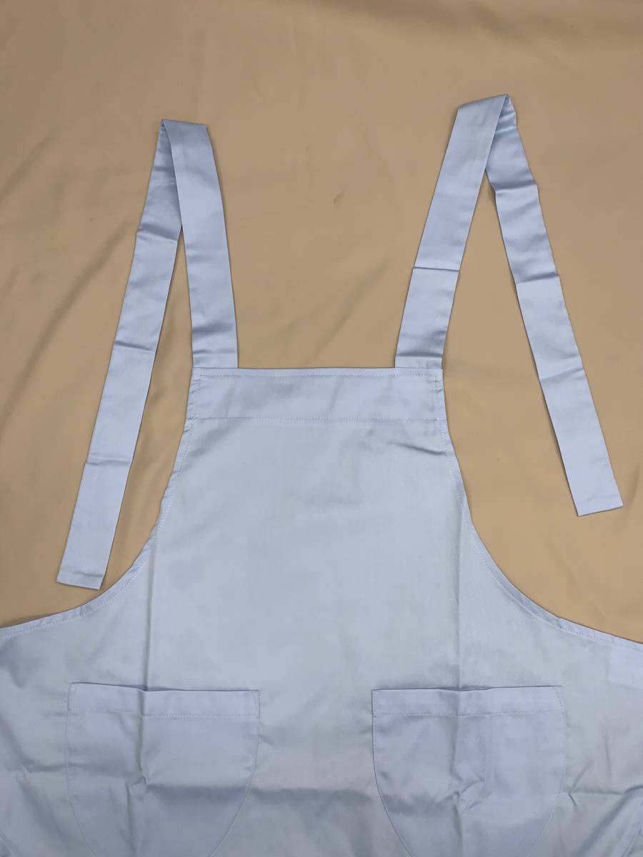  unused goods made in Japan plain apron ( sax ) polyester 65% / cotton 35%