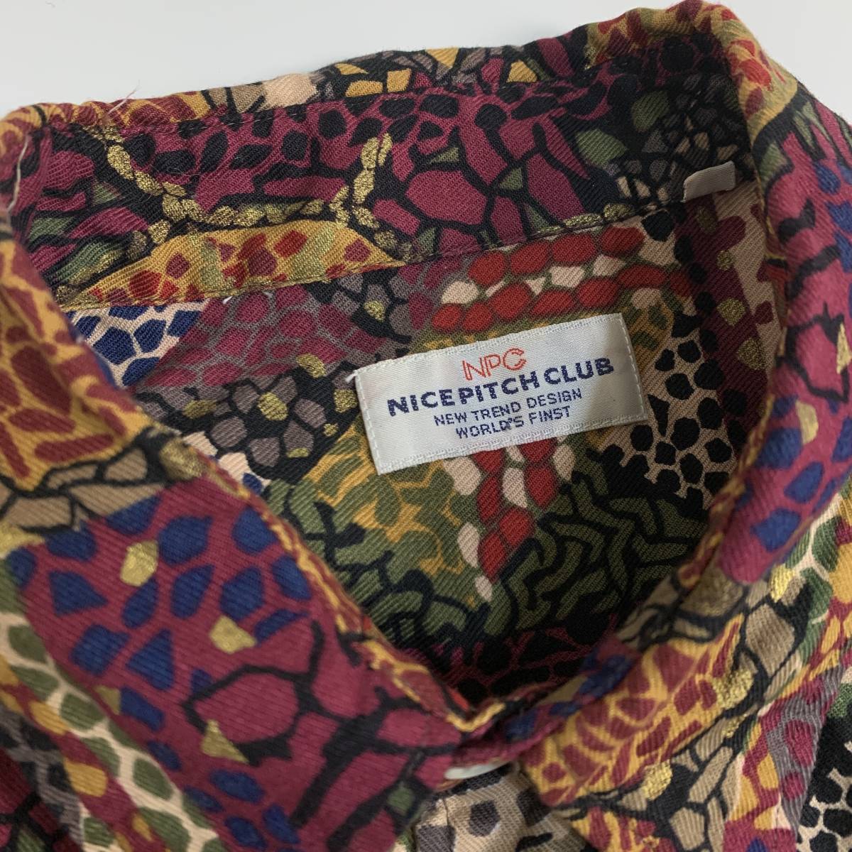 【NPC】NICE PITCH CLUB vintage 古着 総柄シャツ 派手 アート オールド ビンテージ 貴重_画像6