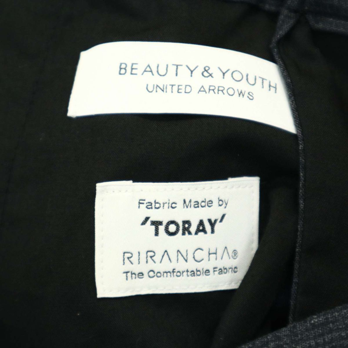 BEAUTY&YOUTH ユナイテッドアローズ 春夏 リネン混 BY “TORAY” DRY／PE グレンチェック イージー パンツ Sz.M　メンズ 灰　A3B04148_8#R_画像8