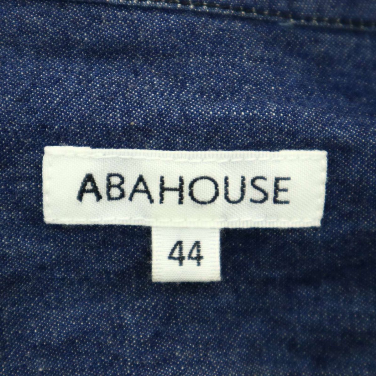 ABAHOUSE アバハウス 通年 襟ワイヤー★ スタンドカラー 長袖 デニム ワーク シャツ Sz.44　メンズ　A3T09858_8#C_画像5