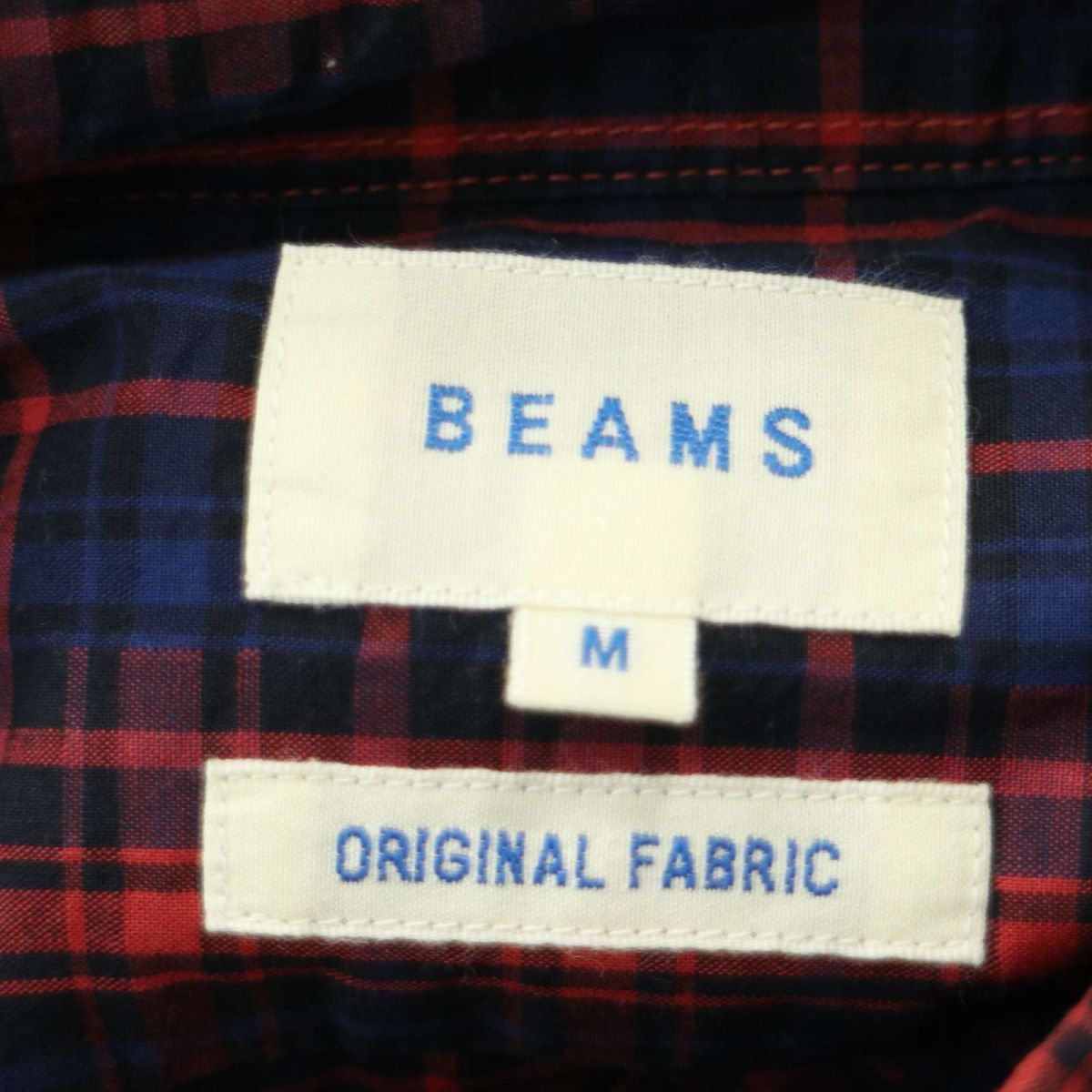 BEAMS ビームス 通年 ORIGINAL FABRIC★ 長袖 ボタンダウン チェック シャツ Sz.M　メンズ　A3T09759_8#C_画像5