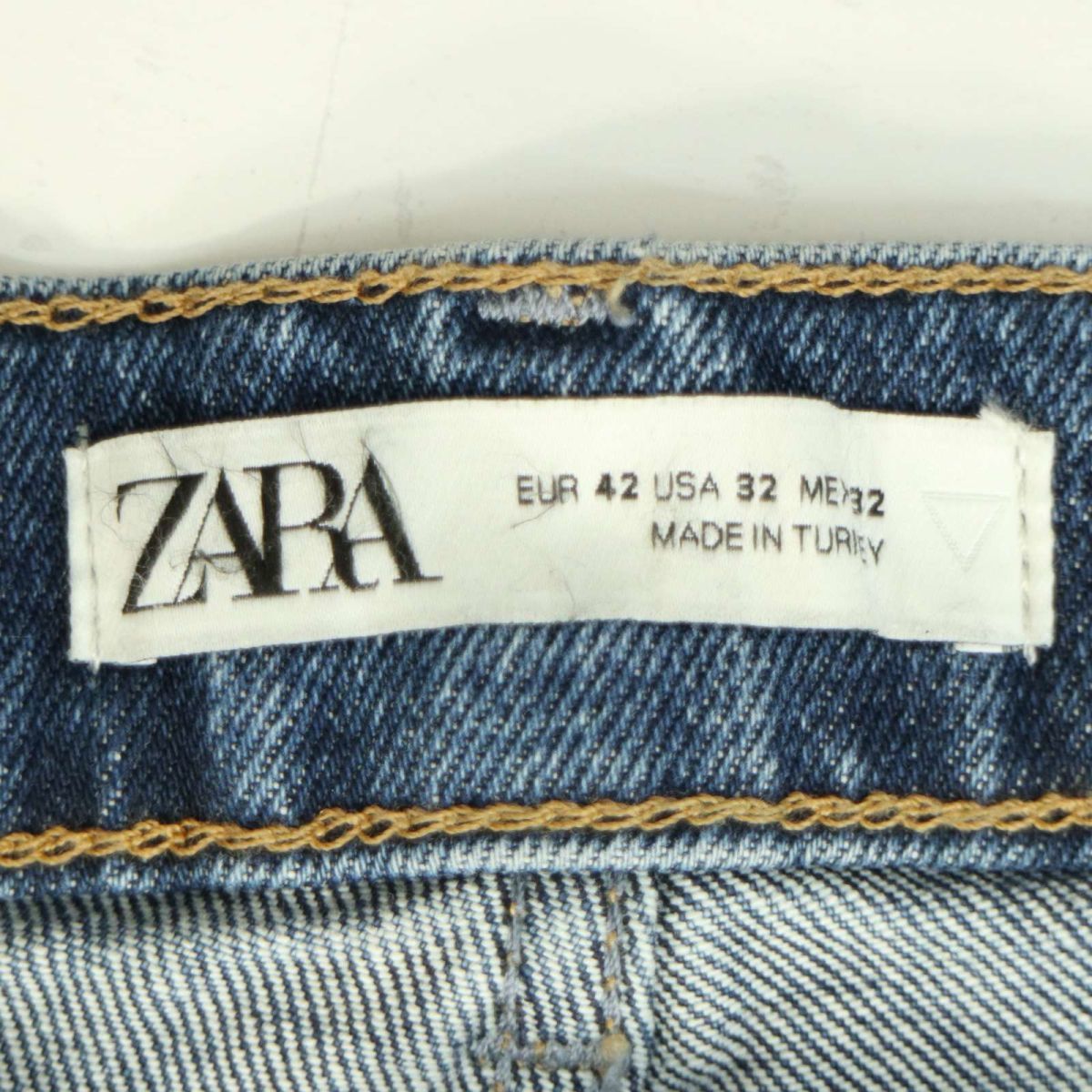 ZARA ザラ マン 現行タグ★ USED加工 ストレッチ テーパード デニム パンツ ジーンズ Sz.32　メンズ　A3B04242_9#R_画像8