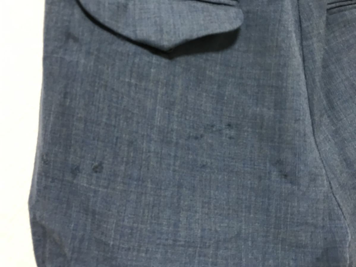 本物イールEELウールハーフショートパンツメンズアメカジミリタリーワークサーフビジネススーツ青ブルーS日本製リリririジップ