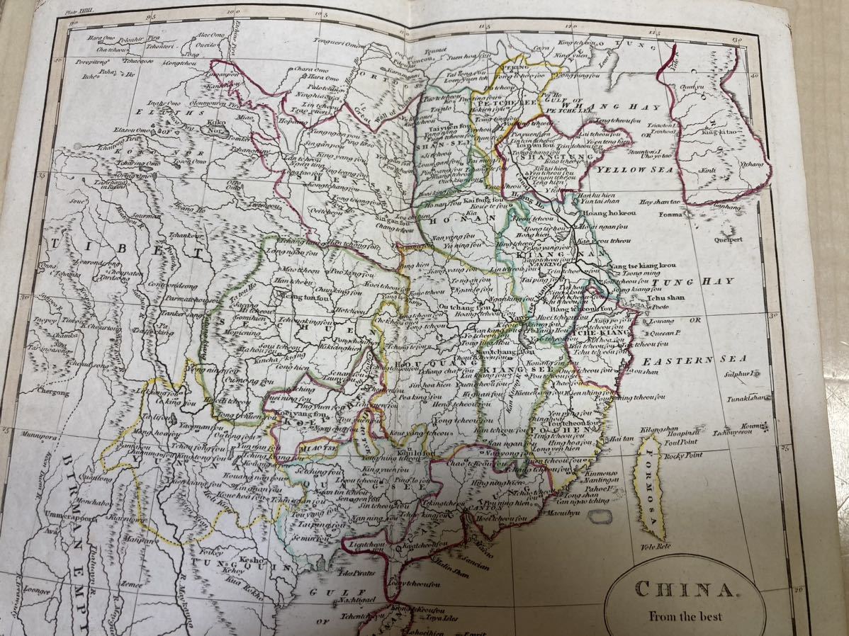 中国古地図　CHINA From the best AUTHORITIES ORIGINAL ANTIQUE MAP OF CHINA TAIWAN KOREA BY GUTHRIE