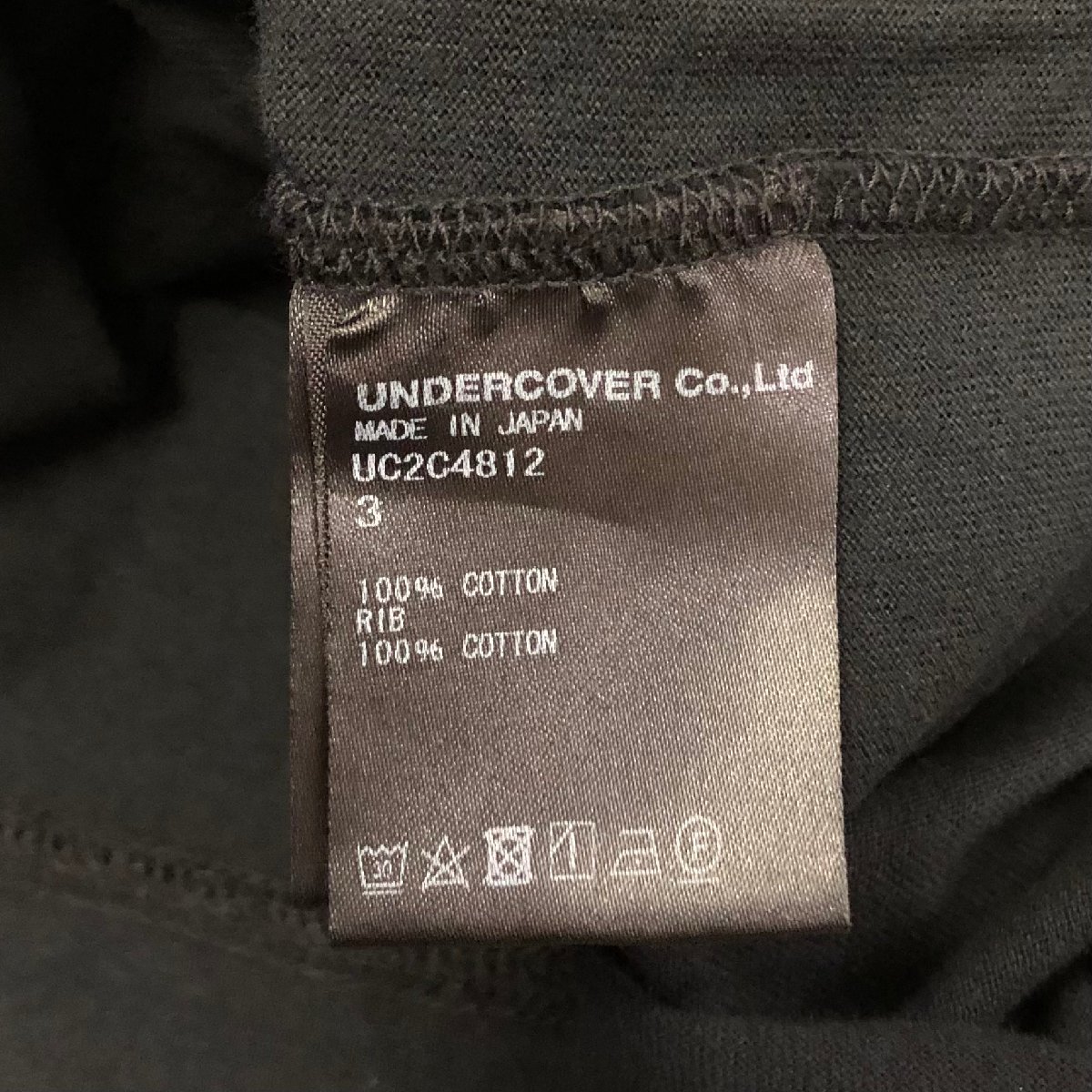 未使用品 UNDER COVER ジッパー Tシャツ UC2C4812 3 ブラック アンダーカバー_画像5