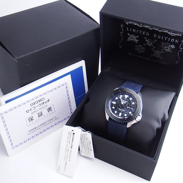 美品 SEIKO5 SBSA157 ONE PIECE コラボ サボ モデル 自動巻き腕時計