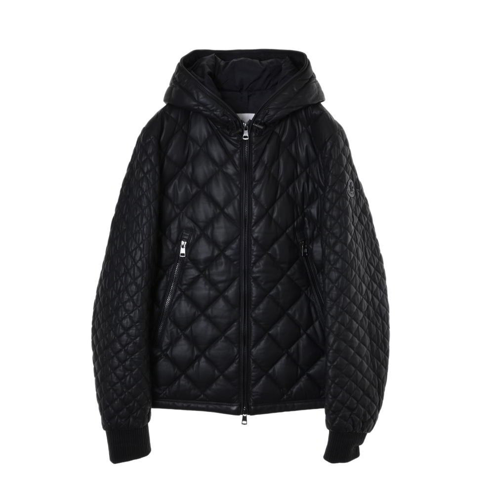 美品 MONCLER GIMBERT ラムレザー キルティング ダウンジャケット 1 ブラック モンクレール KL4BLSPL00_画像1