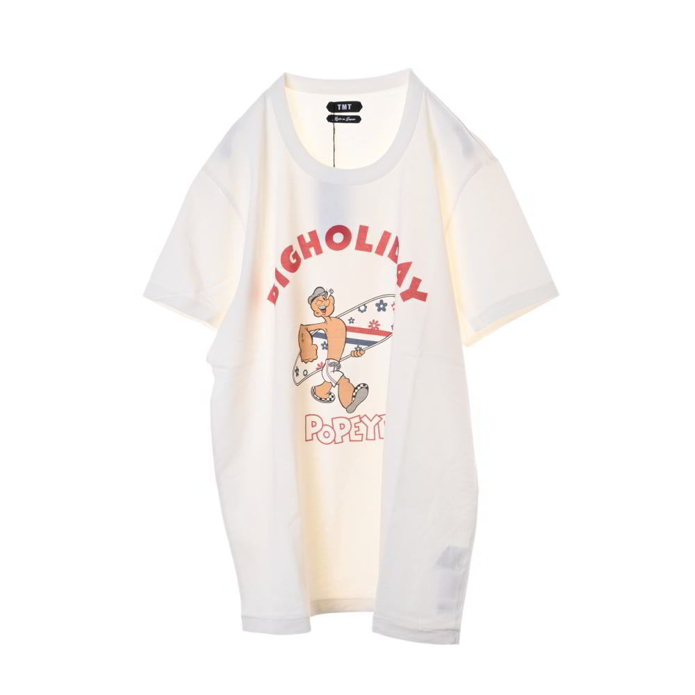 未使用 TMT × POPEYE プリント Tシャツ XL ホワイト ティーエムティー KL4BLSLK01_画像1