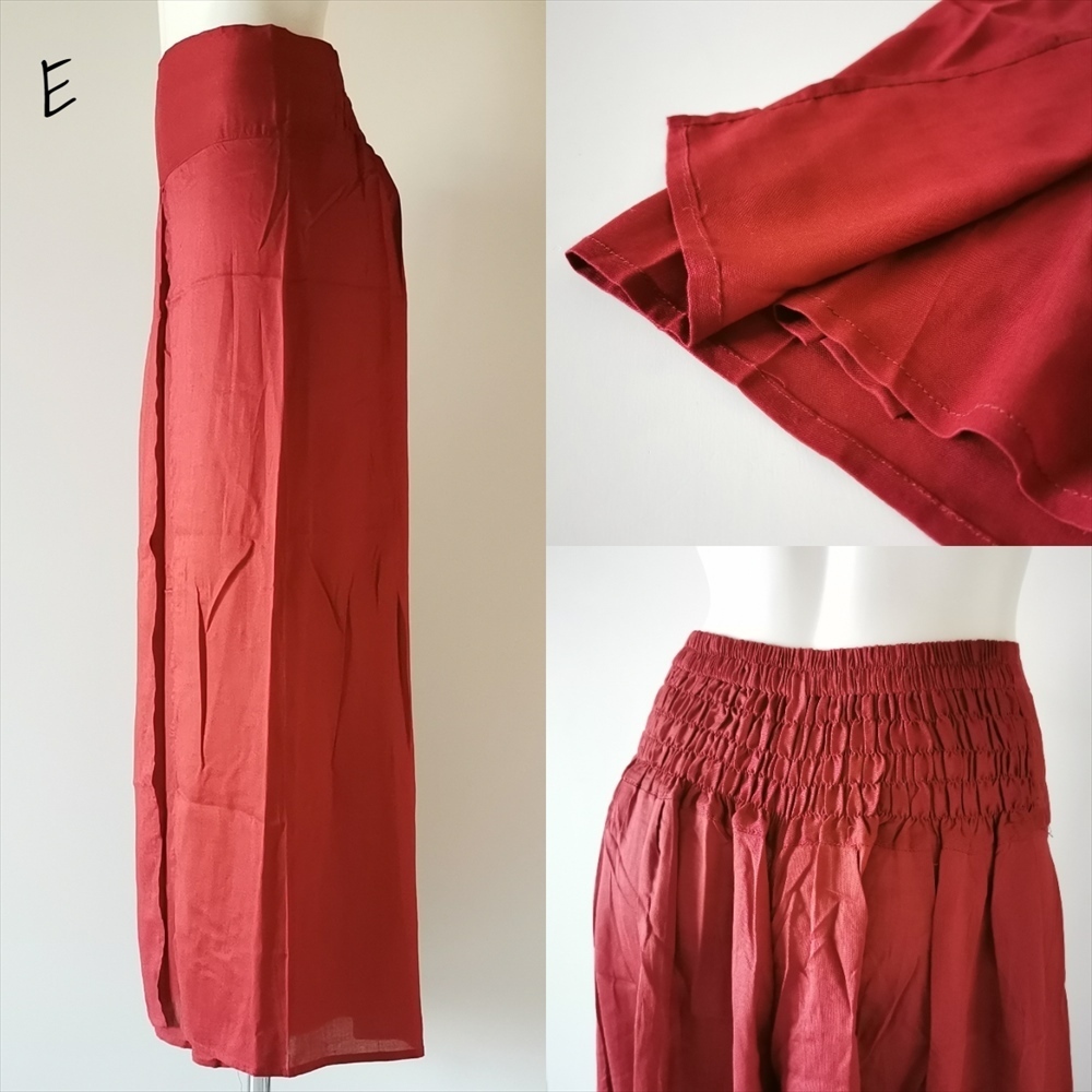 * ethnic LAP pants plain plain * including carriage new goods E* easy size to coil pants wide pants unisex room wear 