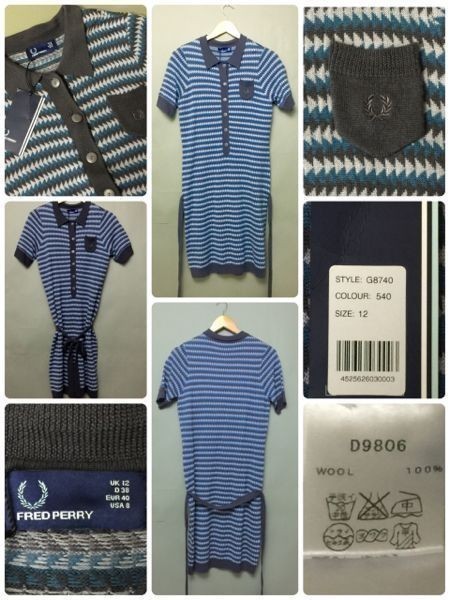 《新品》フレッドペリー FREDPERRY ワンピース 女性 WOOL100% レディース　&_画像2