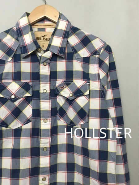 ♪▲ホリスター HOLLSTER Mサイズ チェック長袖ウエスタンシャツ &_画像1