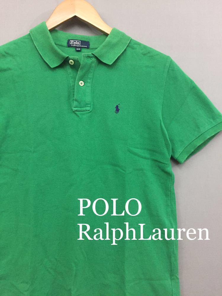 ! Ralph Lauren LALPH LAUREN 160 green green short sleeves kanoko polo-shirt &