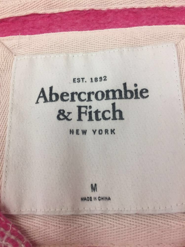 アバクロンビーアンドフィッチ Abercrombie & Fitch パーカー 長袖 ジップ フード ポケット ピンク レディース Mサイズ !●&_画像7