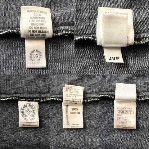 1円☆中古品☆クロムハーツ☆国内正規品☆ウエスタンシャツ☆DENIM WESTERN☆L☆インディゴ ブルー☆デニムシャツ クロスパッチ 赤耳 JVP☆_画像10